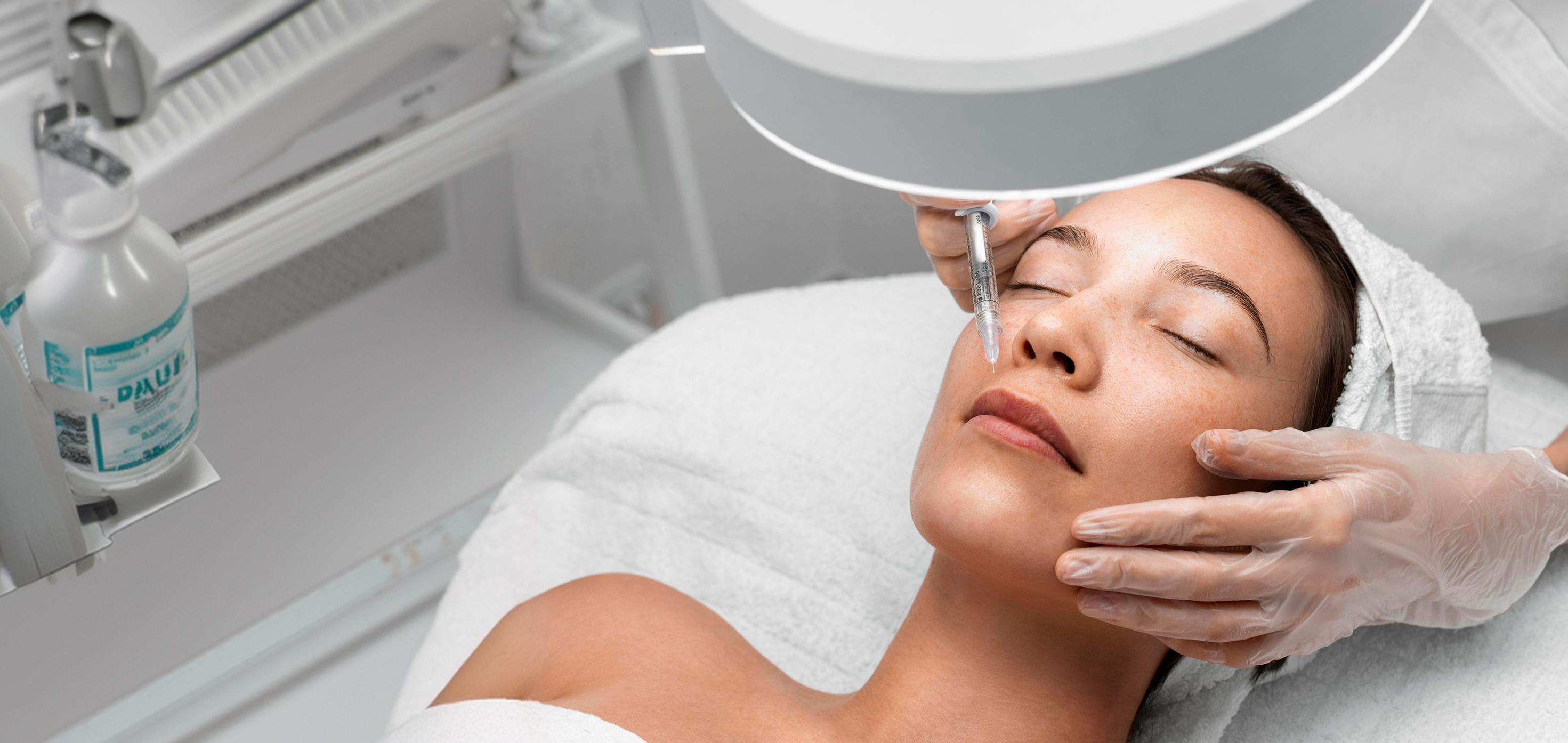 Patient receiving an aesthetic facial treatment at Coral Dermatology